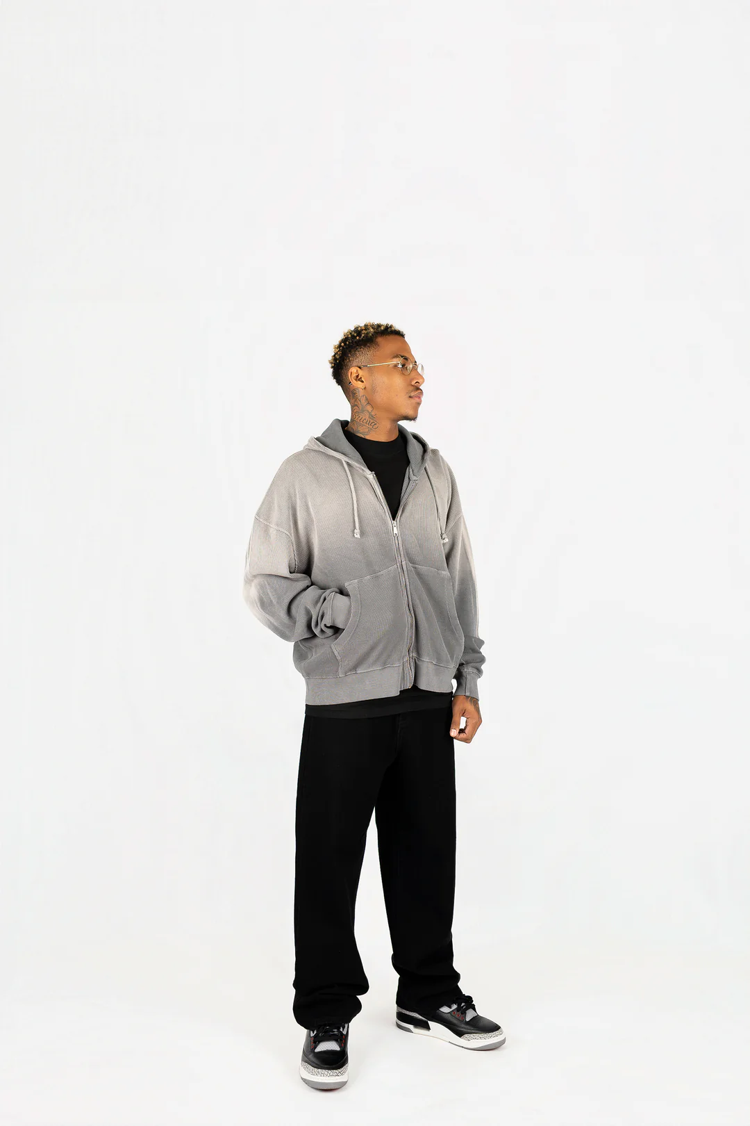 Faded Thermal Hoodie - Shadow Grey