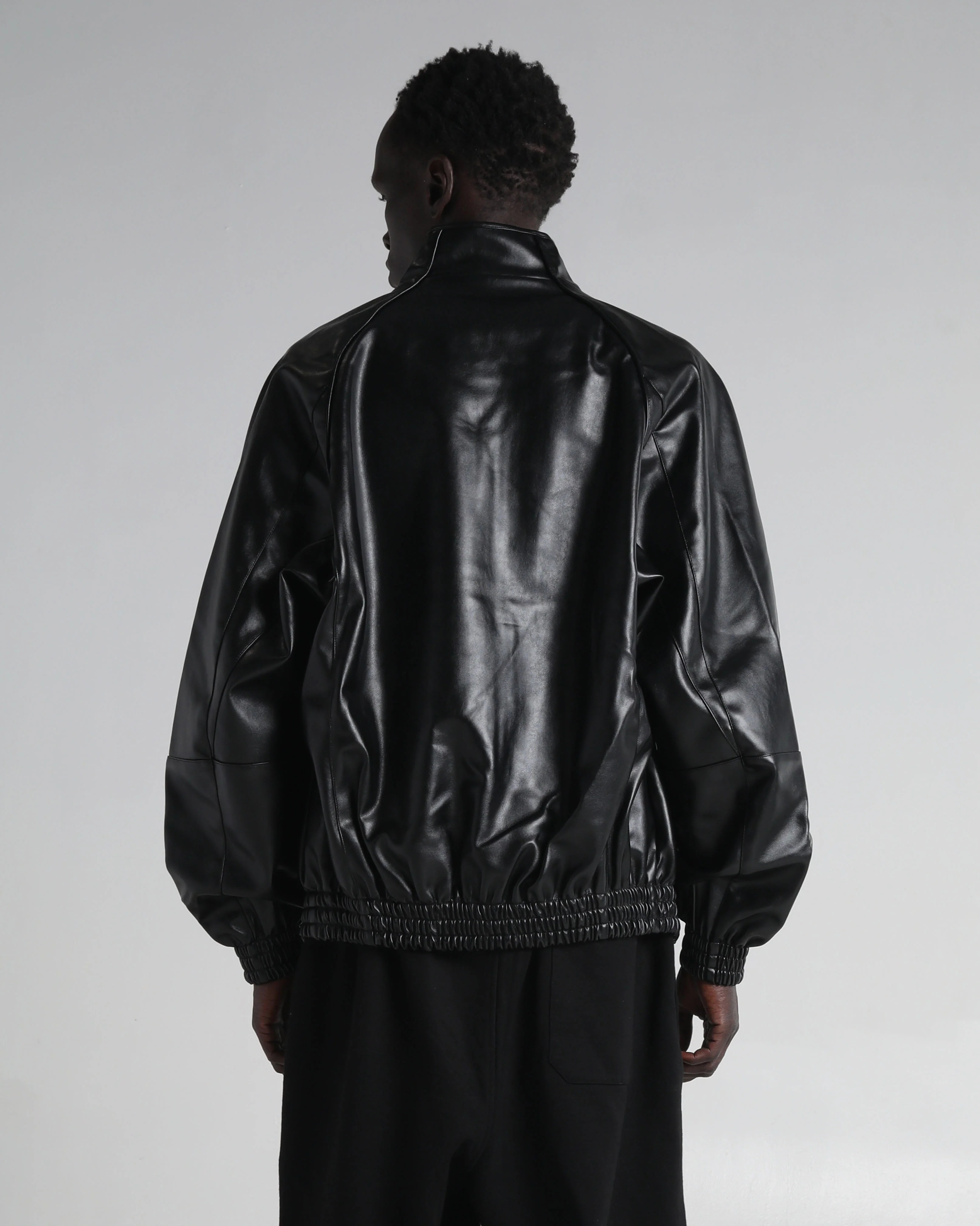Prime Leather Varsity Jacket - Black
