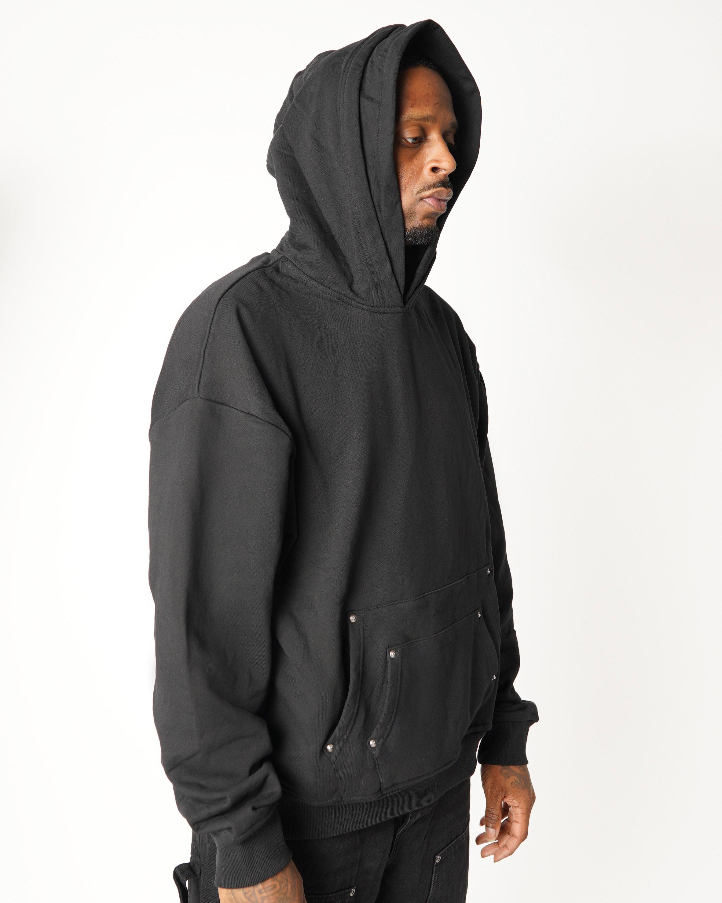 Double Layer Core Hoodie - Black