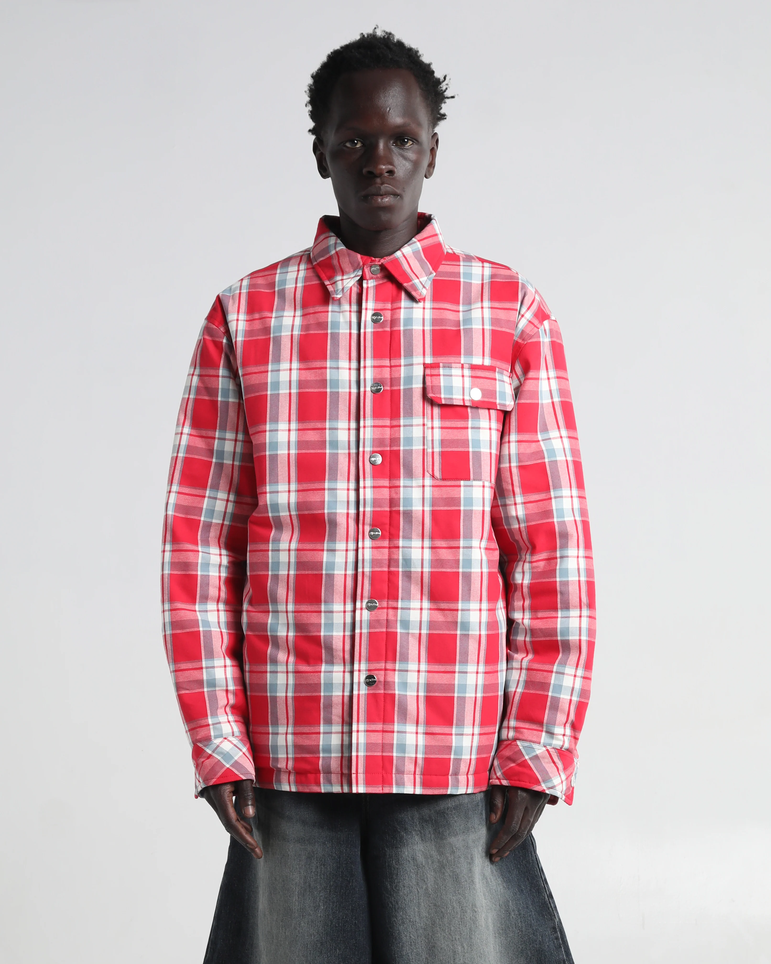 Gridlock Plaid Jacket - Red