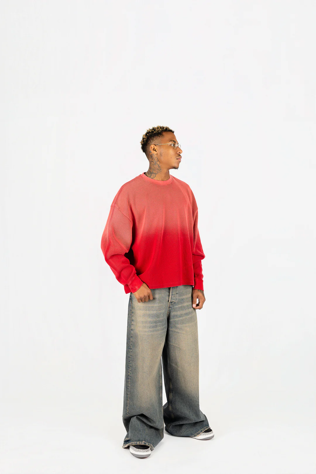SunSoft Waffle Knit Long Sleeve - Red