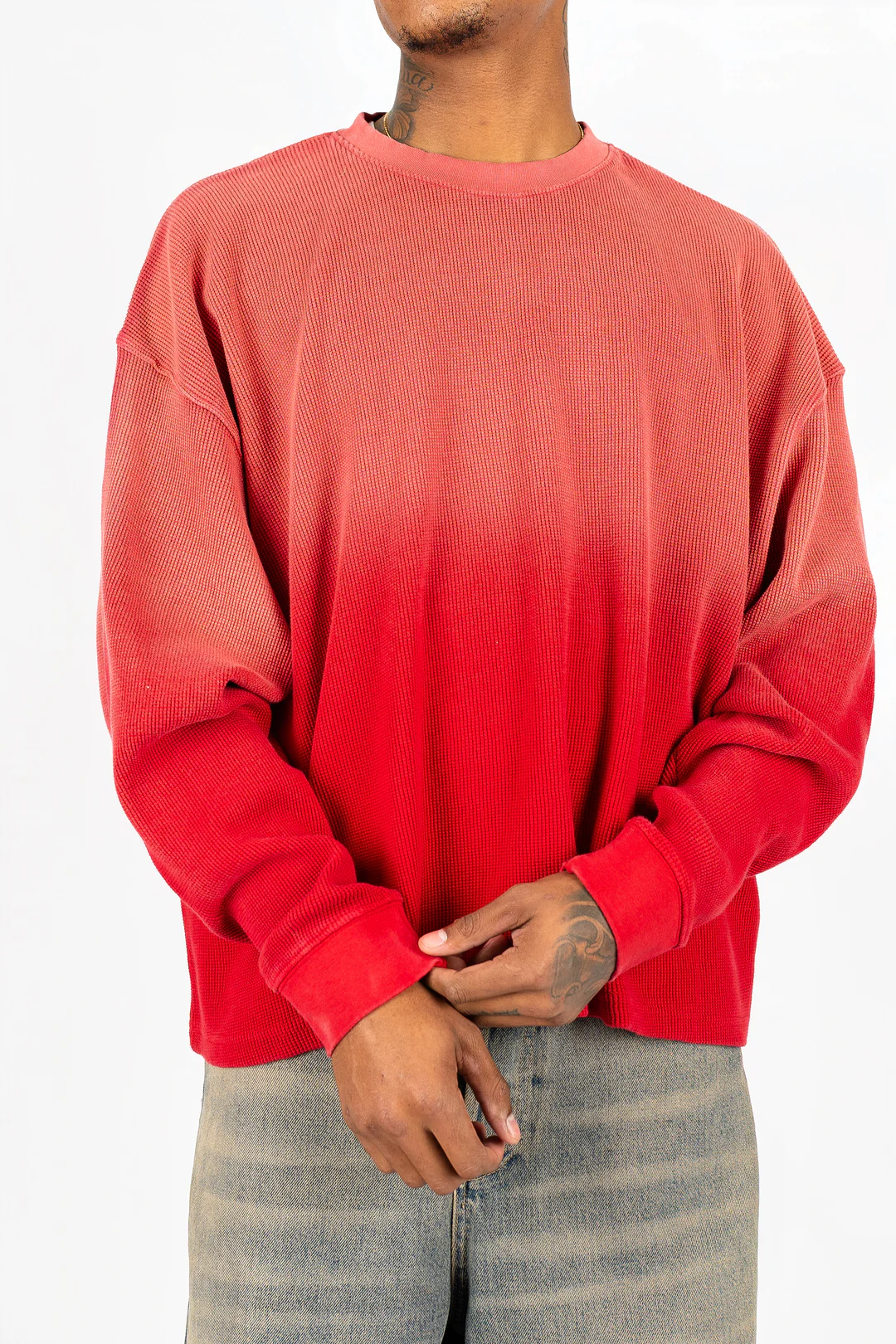 SunSoft Waffle Knit Long Sleeve - Red