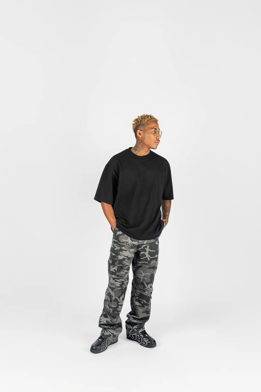 Archive Camo Cargos Black